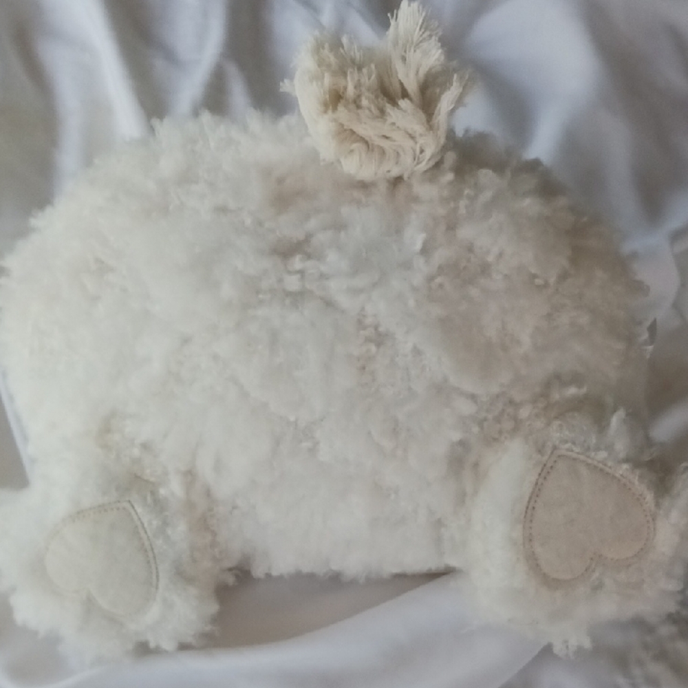 Whimsical Bunny Butt Pillow with Adorable Details! NWT.